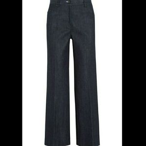 Anne Klein Dark Wash Chambray Wide Leg Trouser